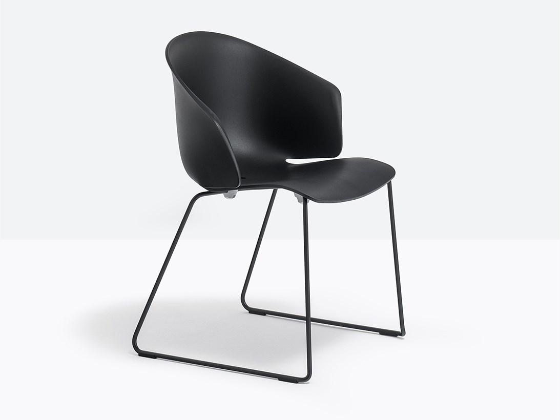 Sled base stackable polypropylene chair | Grace 411 by Pedrali