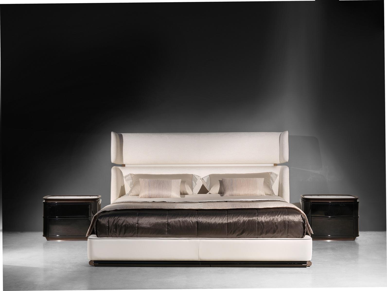 Double bed with upholstered headboard | Reverie by Visionnair