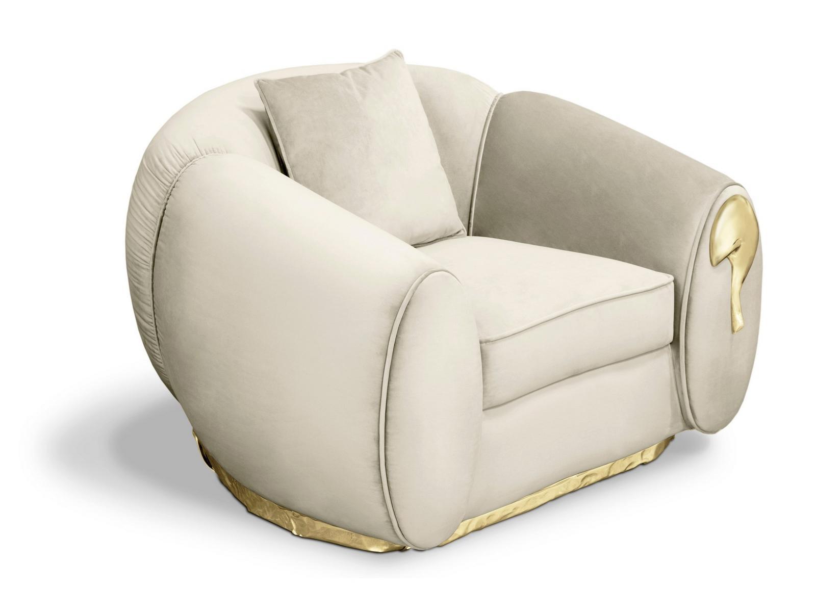 Fabric armchair with armrests | Soleil by Boca Do Lobo