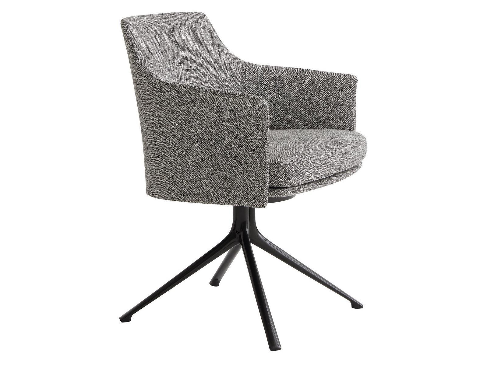 Swivel fabric chair with armrests | Stanford Bridge by Poliform