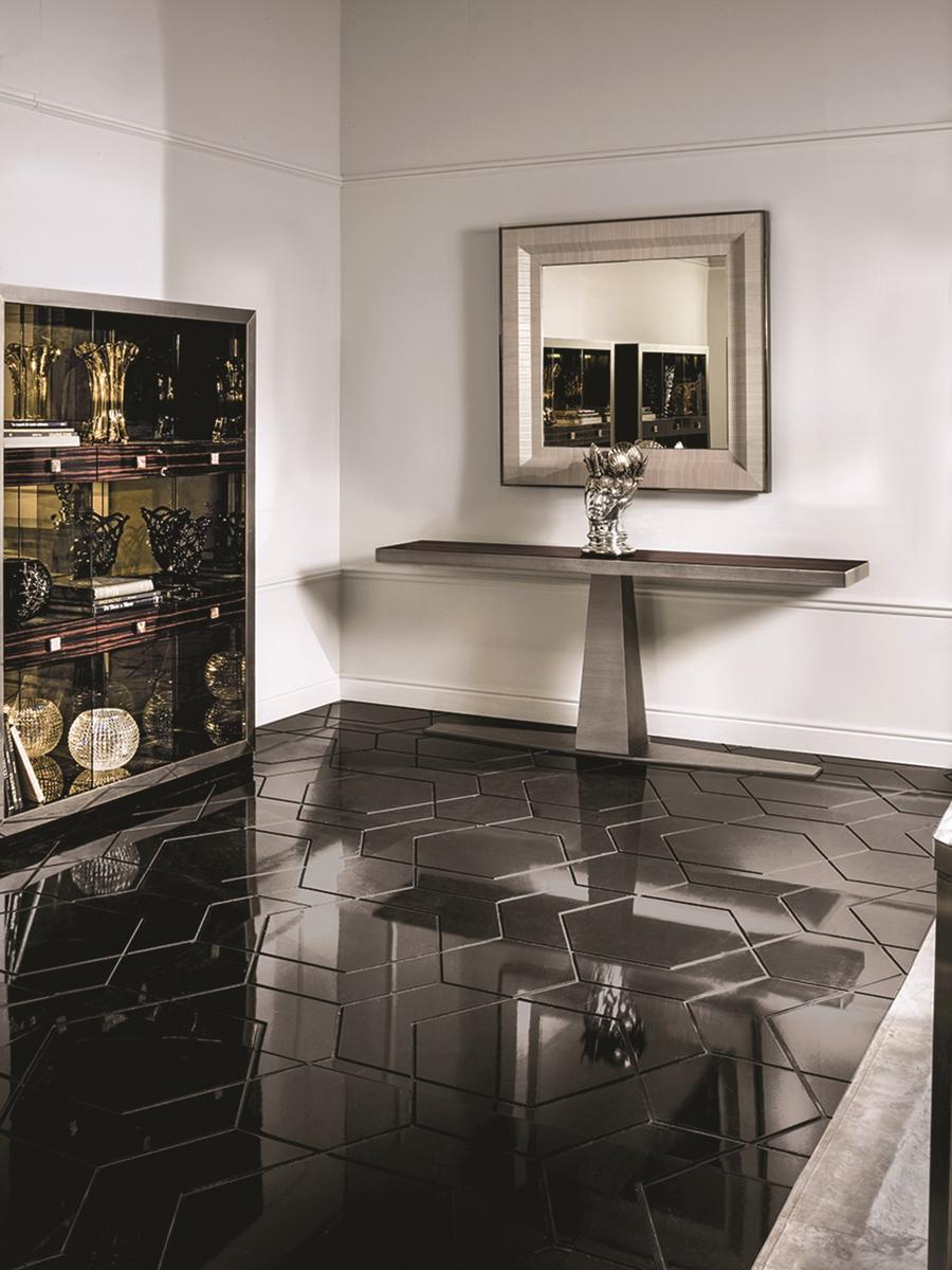 Square leather mirror | Adone by Longhi