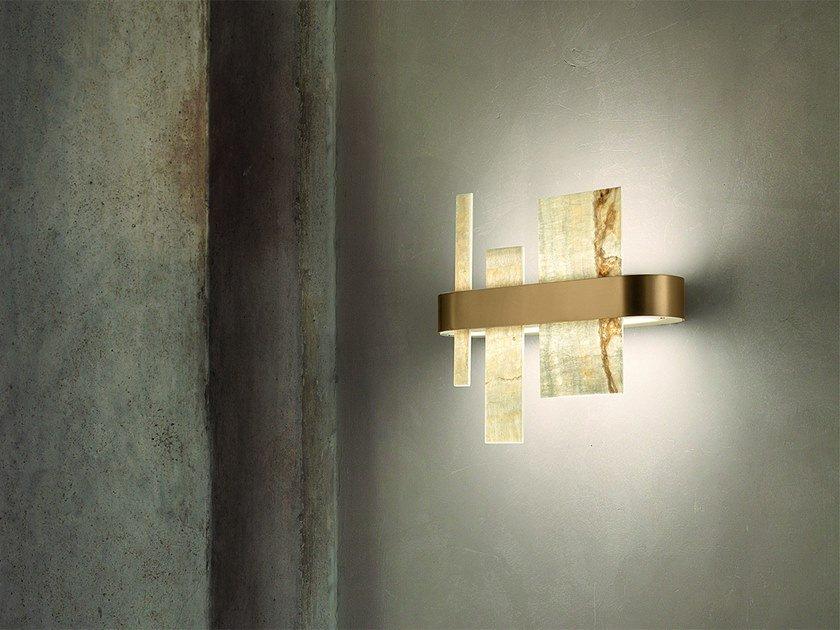 LED wall lamp in metal and onyx | Honicé A37 by Masiero