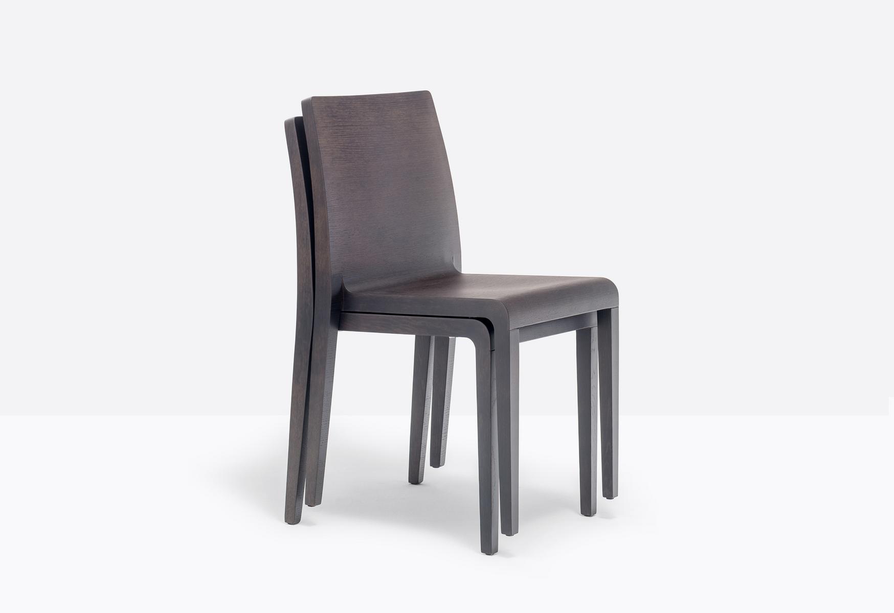 Stackable wooden chair | Young 421 by Pedrali