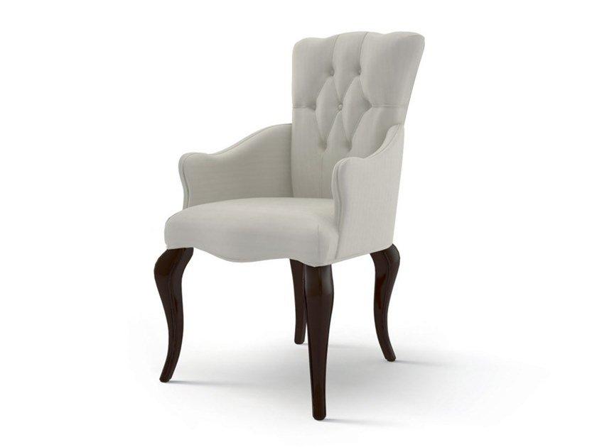 Tufted fabric chair with armrests | 5119 by Carpanese home