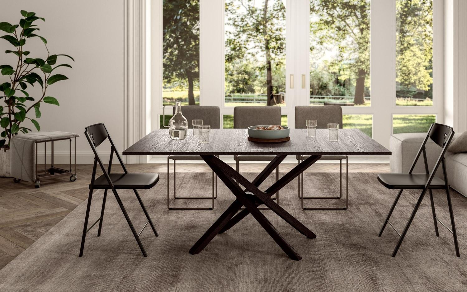 Height-adjustable rectangular wooden coffee table | Su E Giú by Ozzio Italia