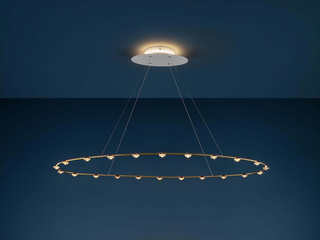 LED brass pendant lamp | 22 Petites Lentilles by Catellani & Smith