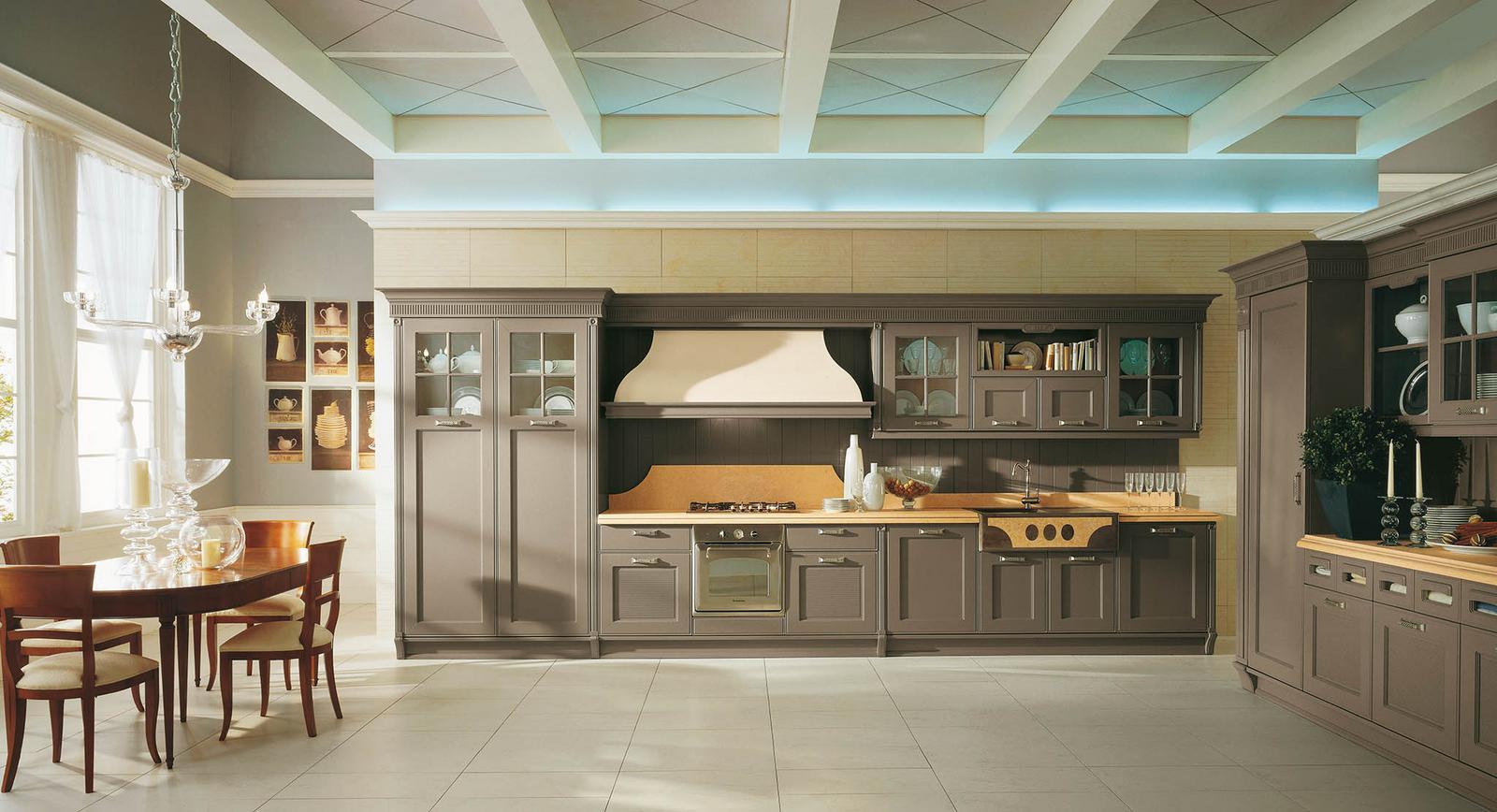 Wood kitchen with handles Aster Cucine Opera