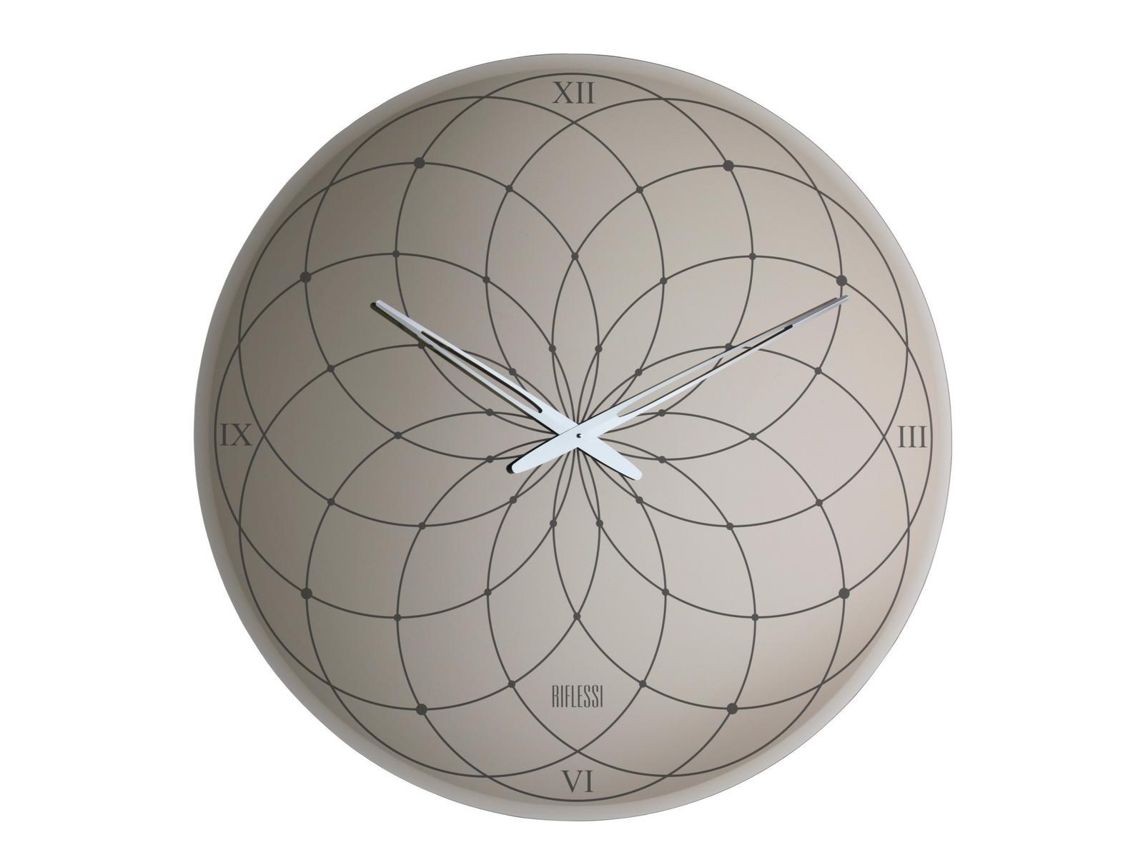 Wall-mounted screen printed glass clock | Roma by Riflessi