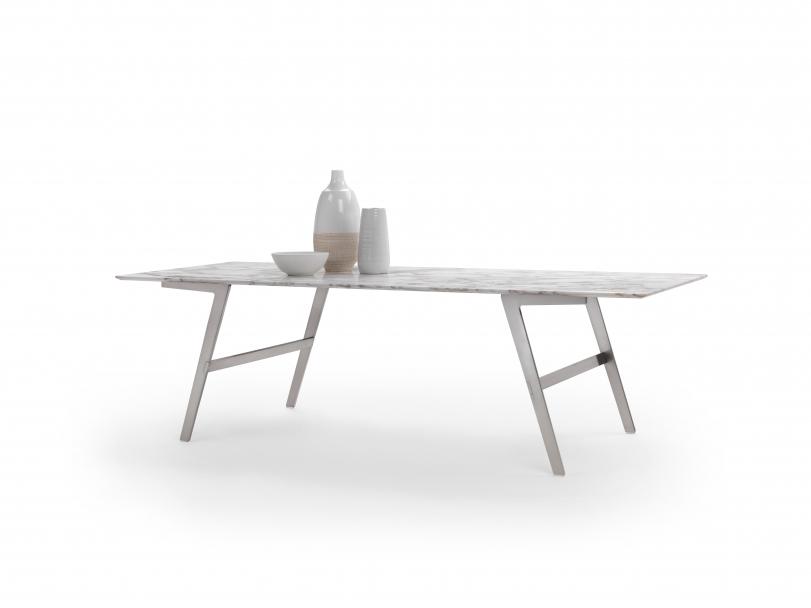 Rectangular marble dining table | Soffio by Flexform