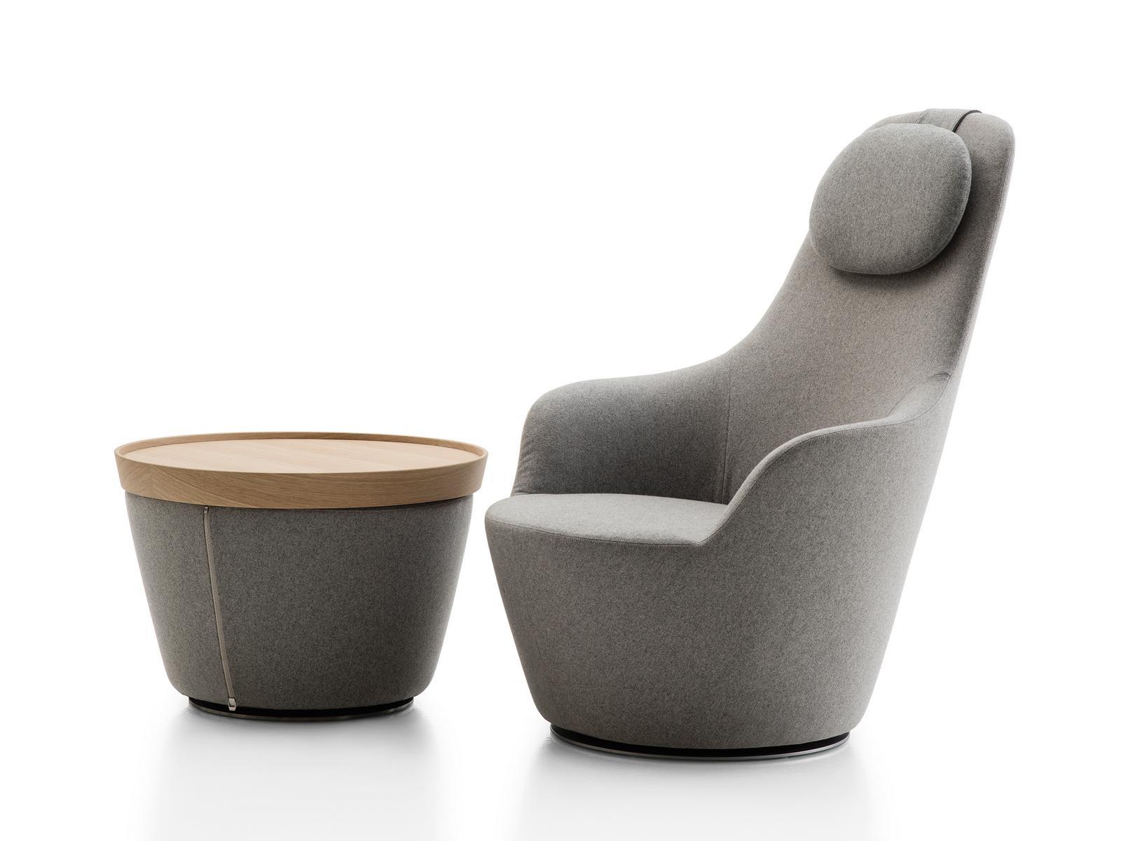 High-back fabric armchair with headrest | Harbor by B&B Italia