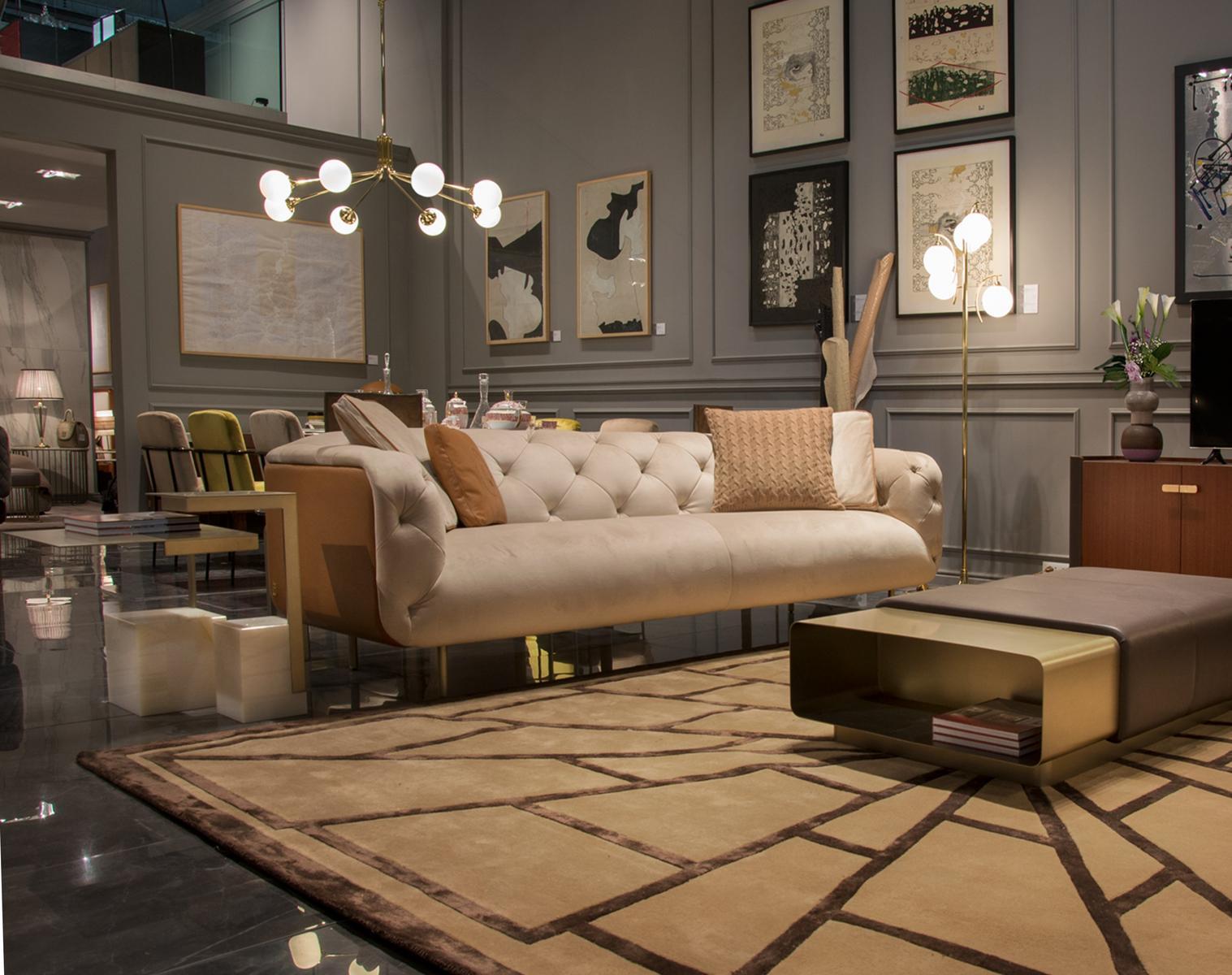 3 seater tufted velvet sofa | Overseas/a by Formitalia