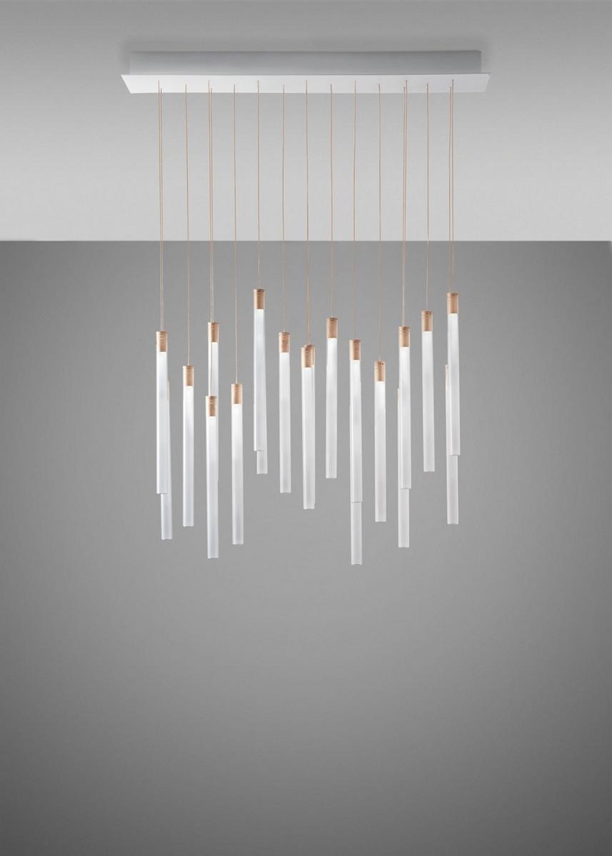 LED Borosilicate glass pendant lamp | Multispot Tooby by Fabbian