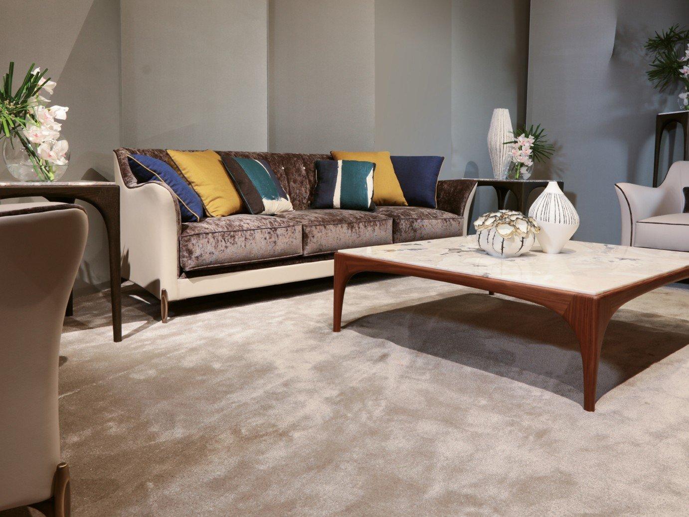 Upholstered 3 seater leather sofa | Egea by Ezio Bellotti