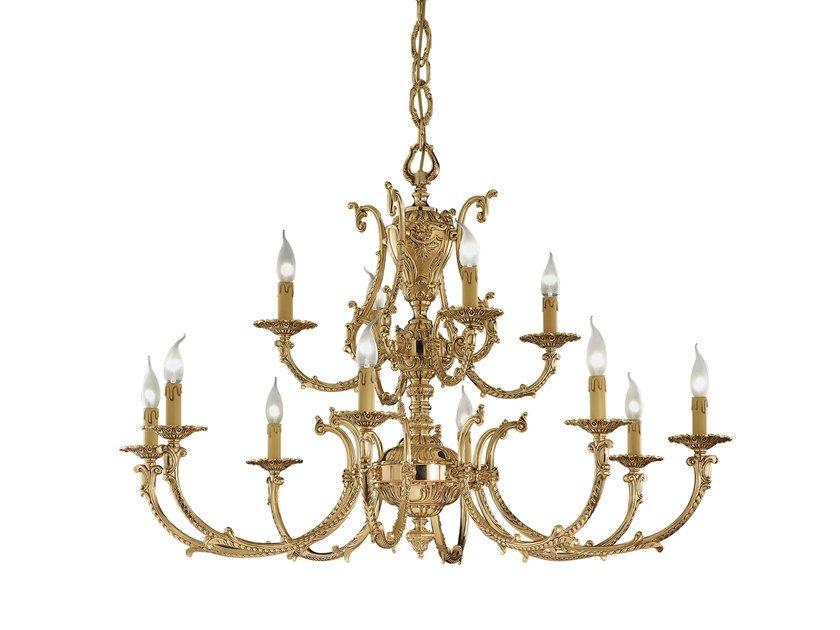 French Gold chandelier | Ermes 099/8+4 by Possoni Illuminazione