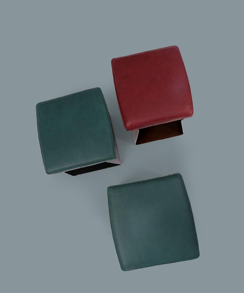 Low stool with integrated cushion | Gea by Borzalino