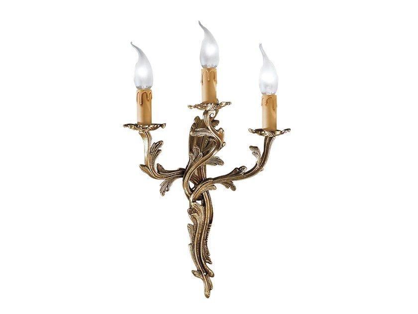 Antique brass wall light | Foglia 3000/a3 by Possoni Illuminazione