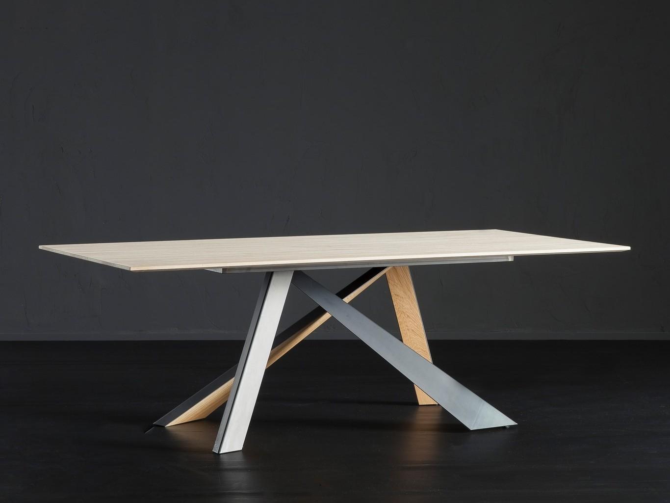 Rectangular oak dining table | Barcellona + Metal/legno by Altacorte