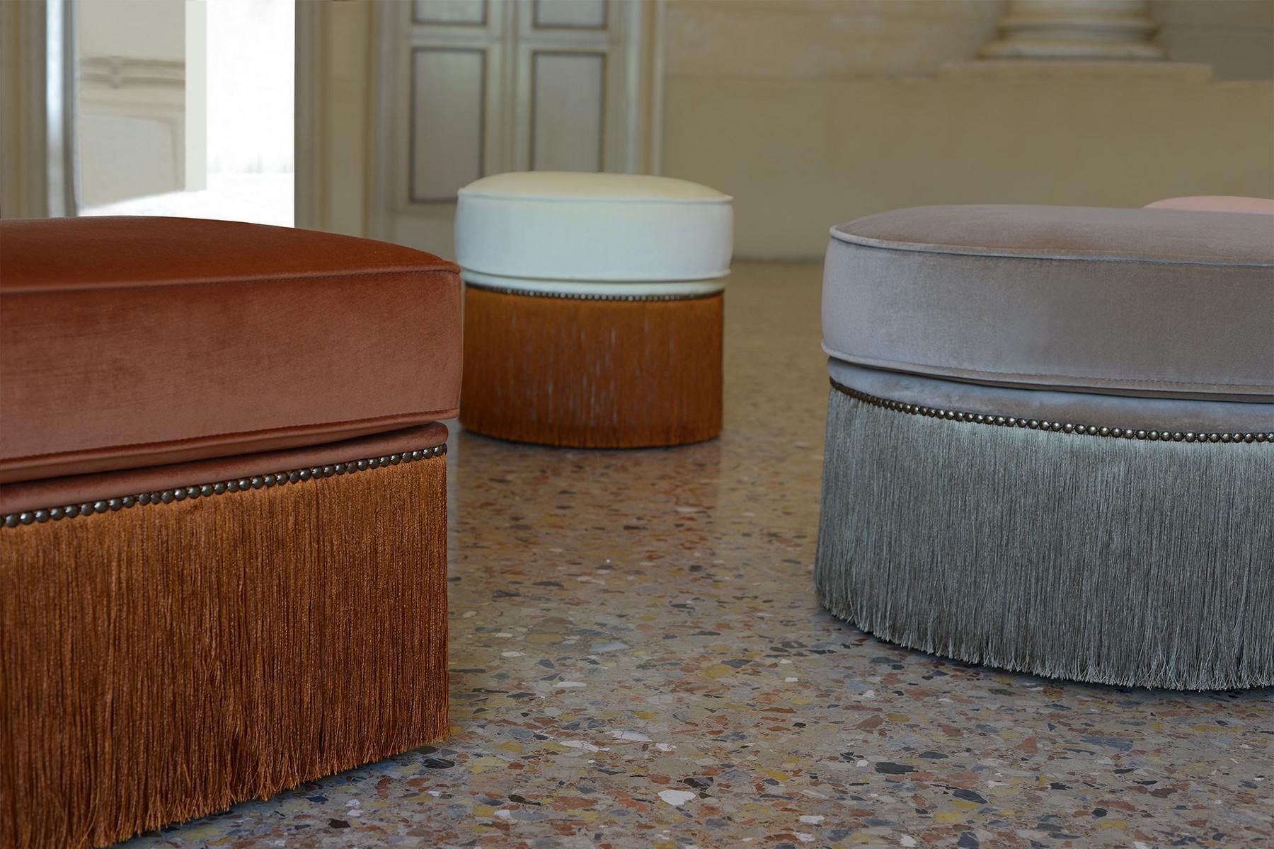 Upholstered rectangular fabric pouf | Dione by Domingo salotti