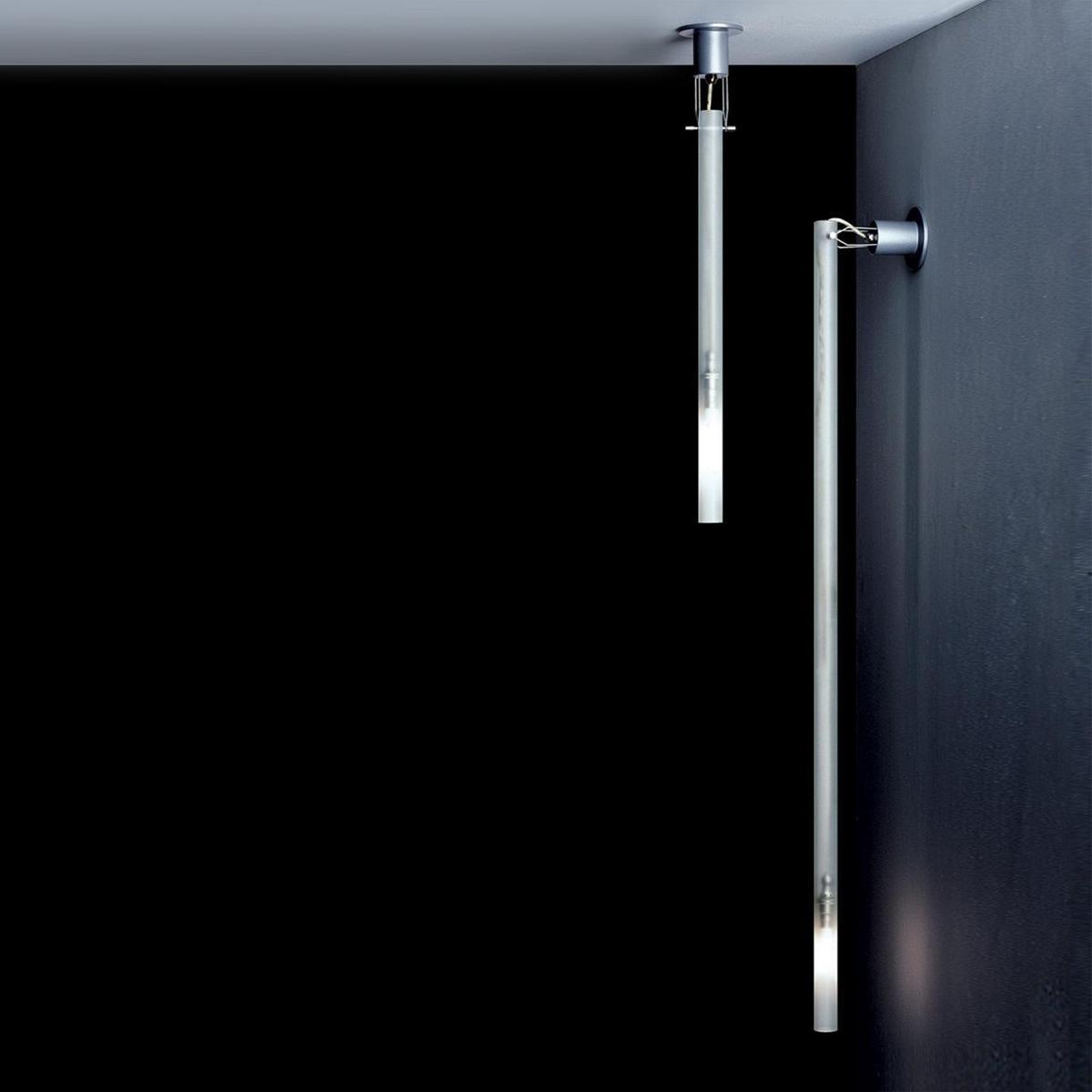 Sandblasted glass wall lamp / ceiling lamp | Canna Nuda by Nemo