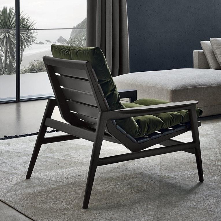 Upholstered fabric armchair with armrests | Ipanema by Poliform