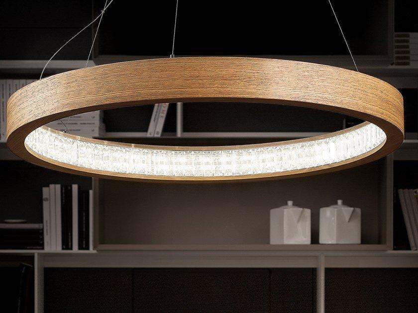 LED wooden pendant lamp | Libe Round S140 by Masiero