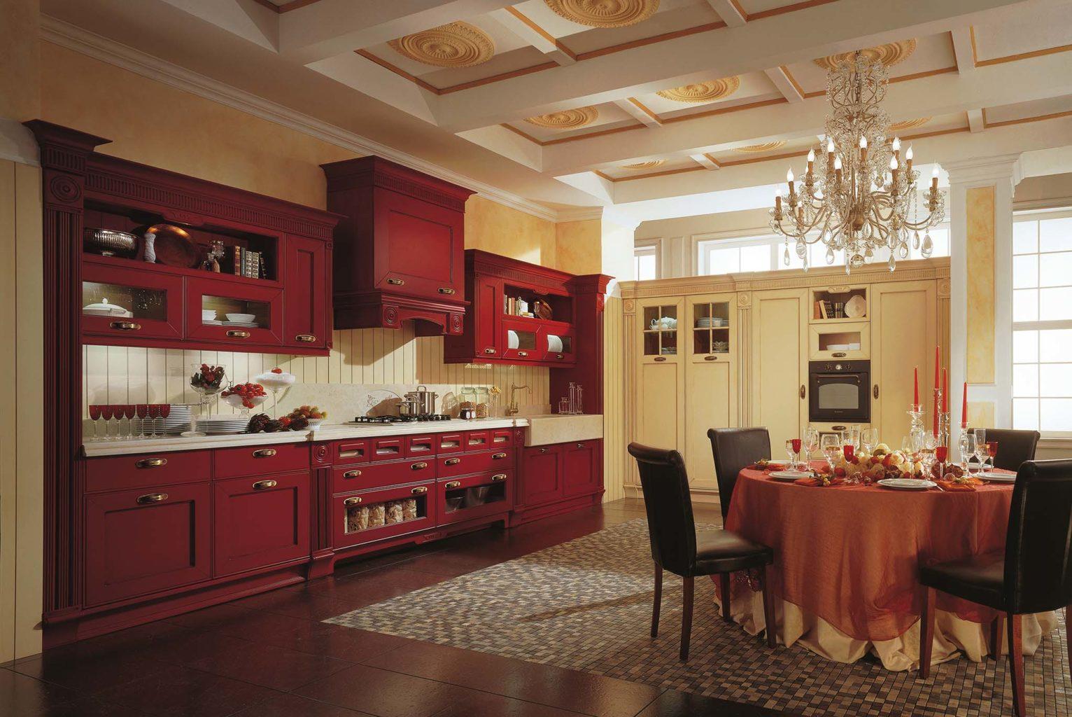 Wood kitchen with handles Aster Cucine Opera