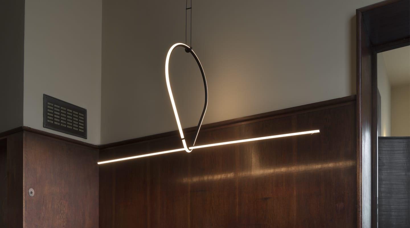 LED powder coated aluminium pendant lamp | Arrangements Drop by Flos