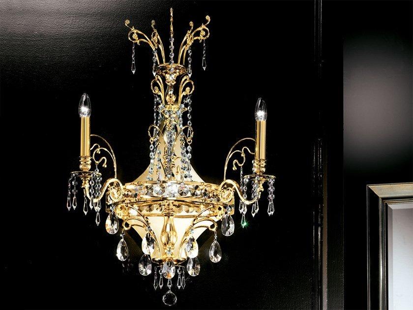 Incandescent brass wall lamp with crystals | Impero & Deco Ve 802 A3 by Masiero