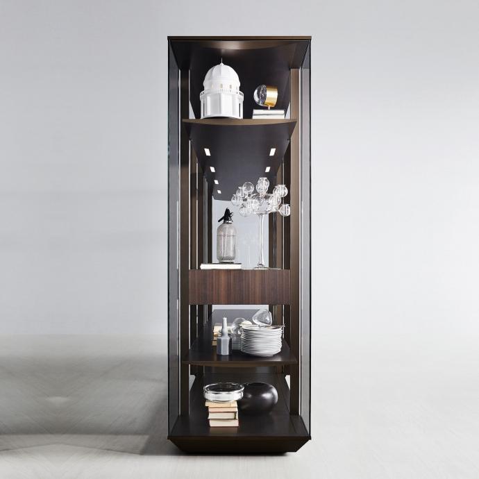 Glass and aluminium display cabinet / wardrobe | Kristal by Molteni
