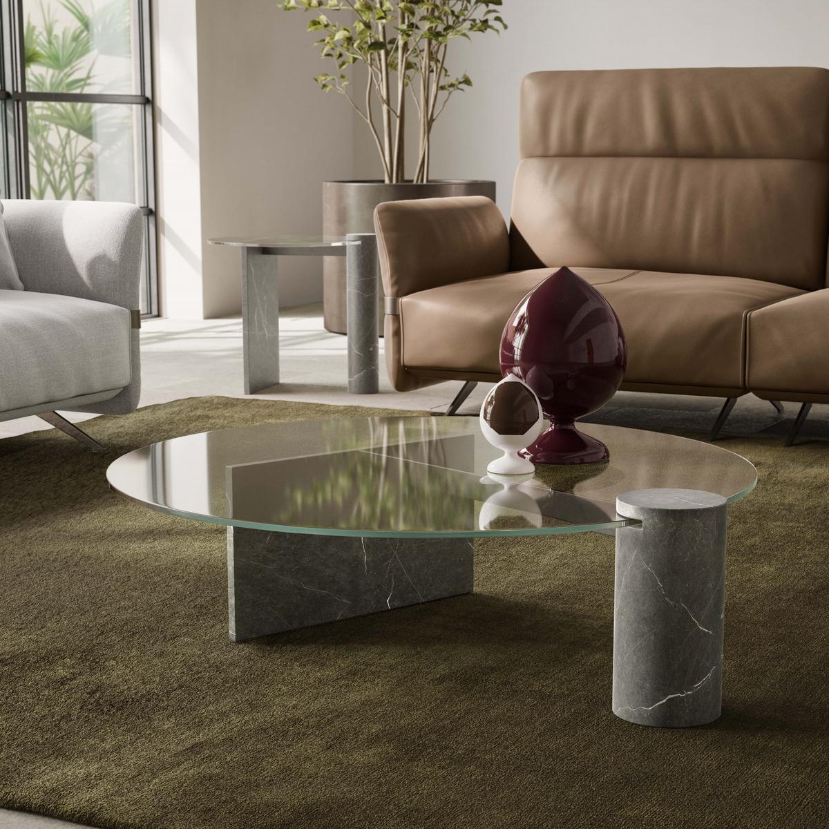 Round tempered glass coffee table | Frost by Natuzzi Italia