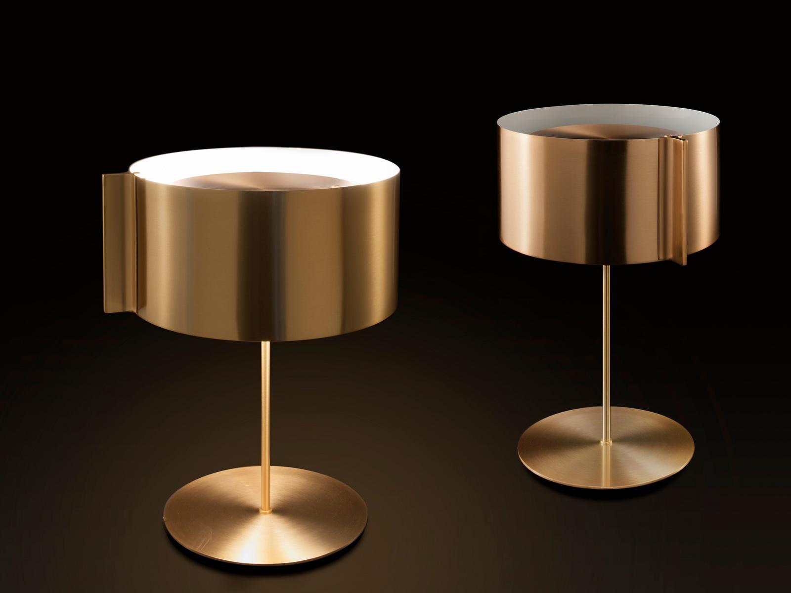 Direct-indirect light metal table lamp with dimmer | Switch - 206 by Oluce