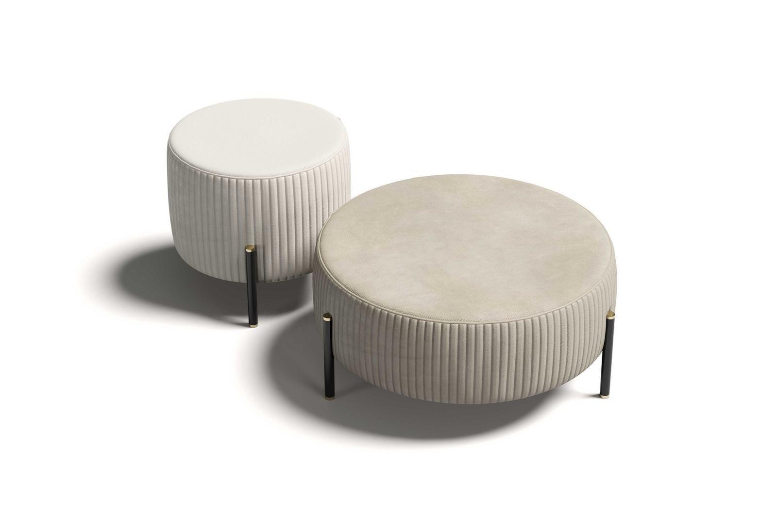 Upholstered round fabric pouf | Toulouse .60 by Capital Collection