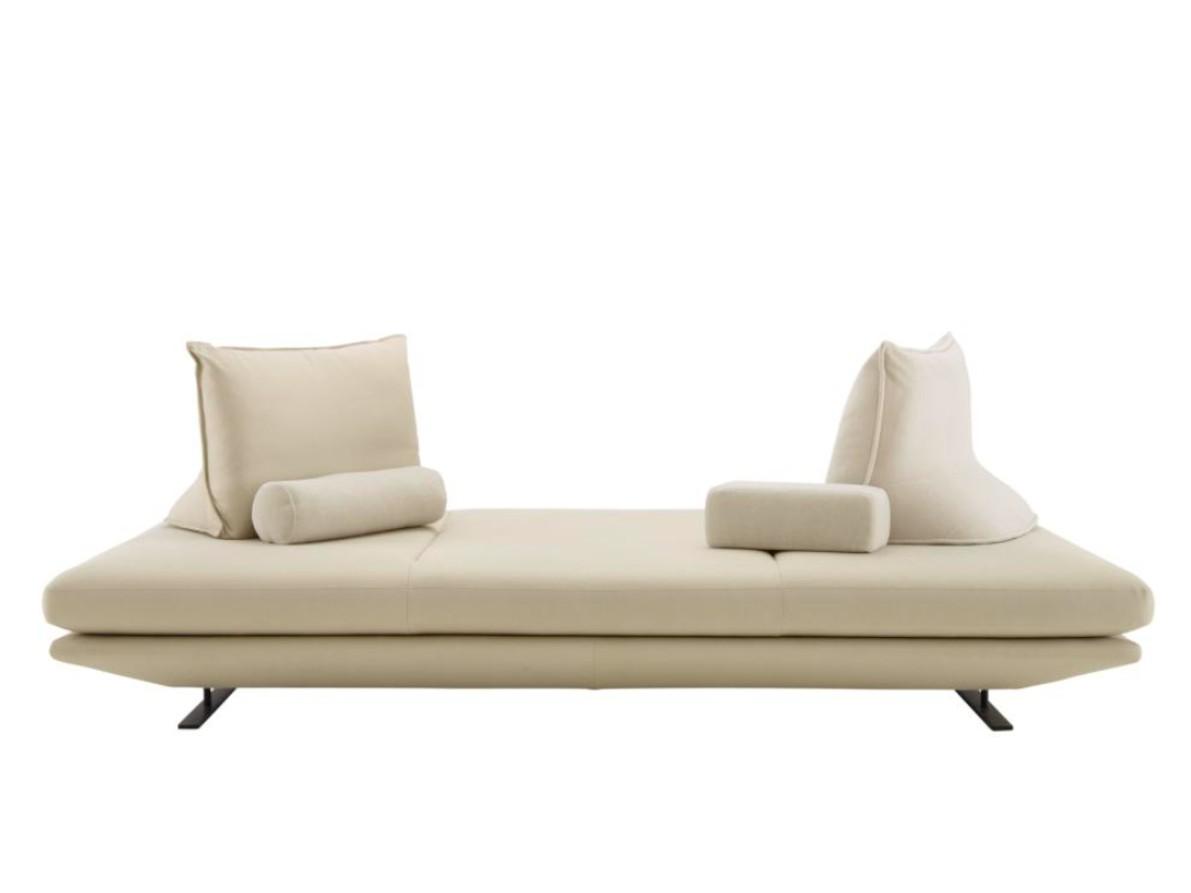 Upholstered fabric bench with back | Prado by Ligne Roset