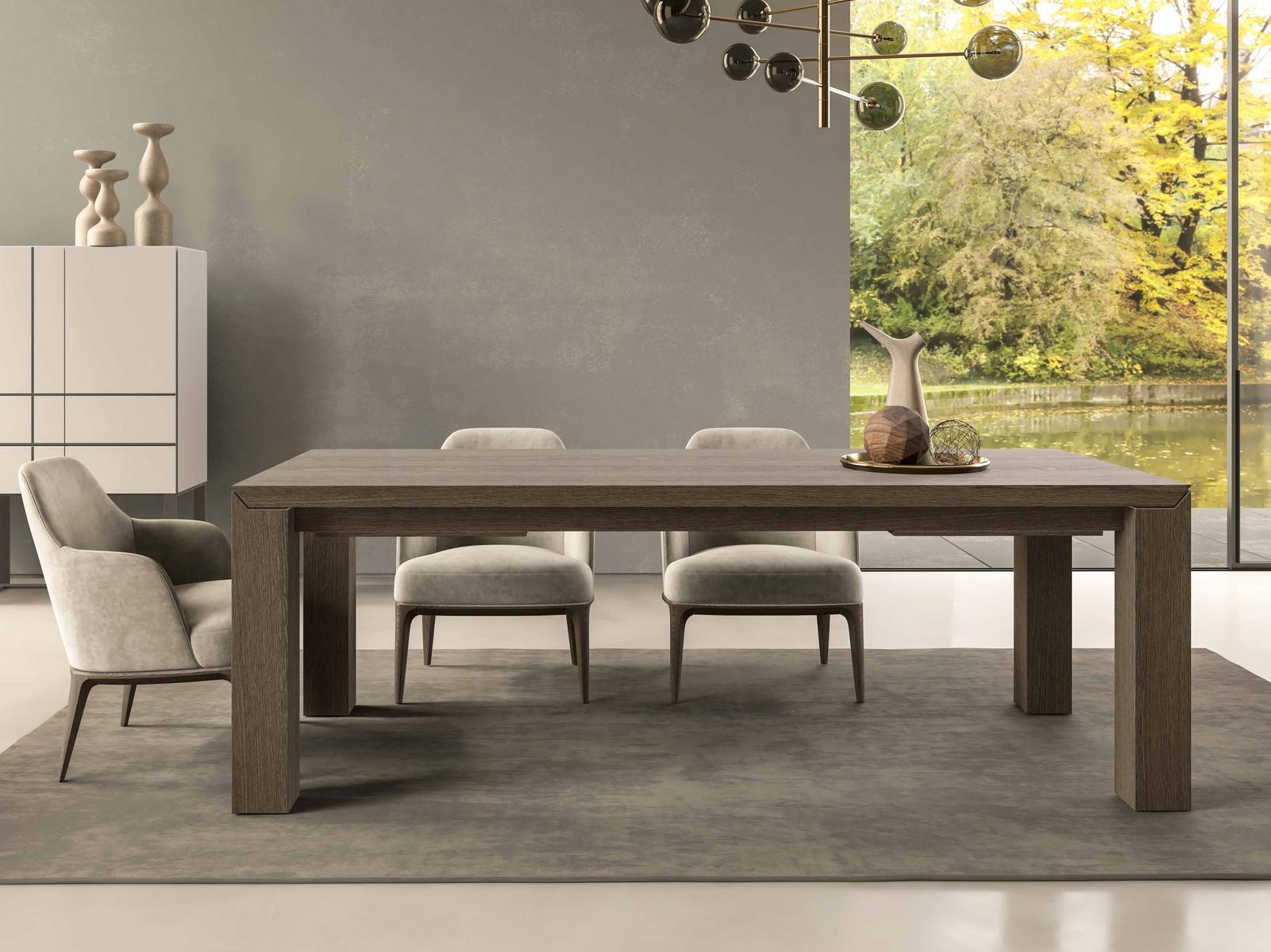 Extending wooden dining table | Ambrogio by Olivieri