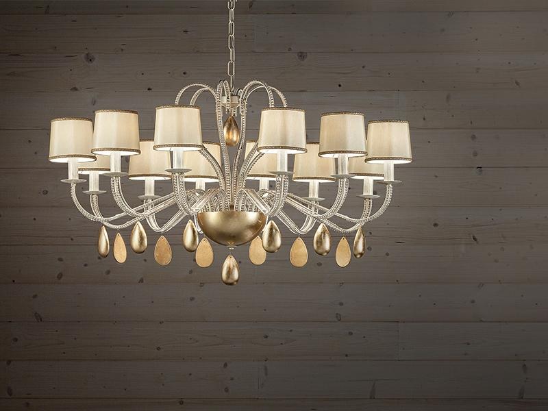 Metal chandelier with crystals | Noblesse 12 by Masiero