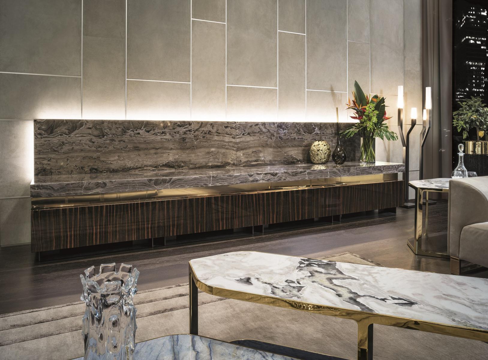 Modular metal sideboard with doors | Terrance by Longhi