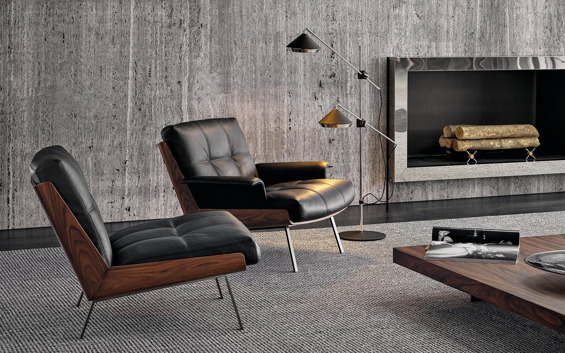 Leather armchair with armrests | Daiki by Minotti