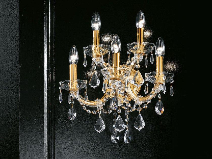 Direct light incandescent metal wall light with crystals | Maria Teresa Ve 942 A5 by Masiero