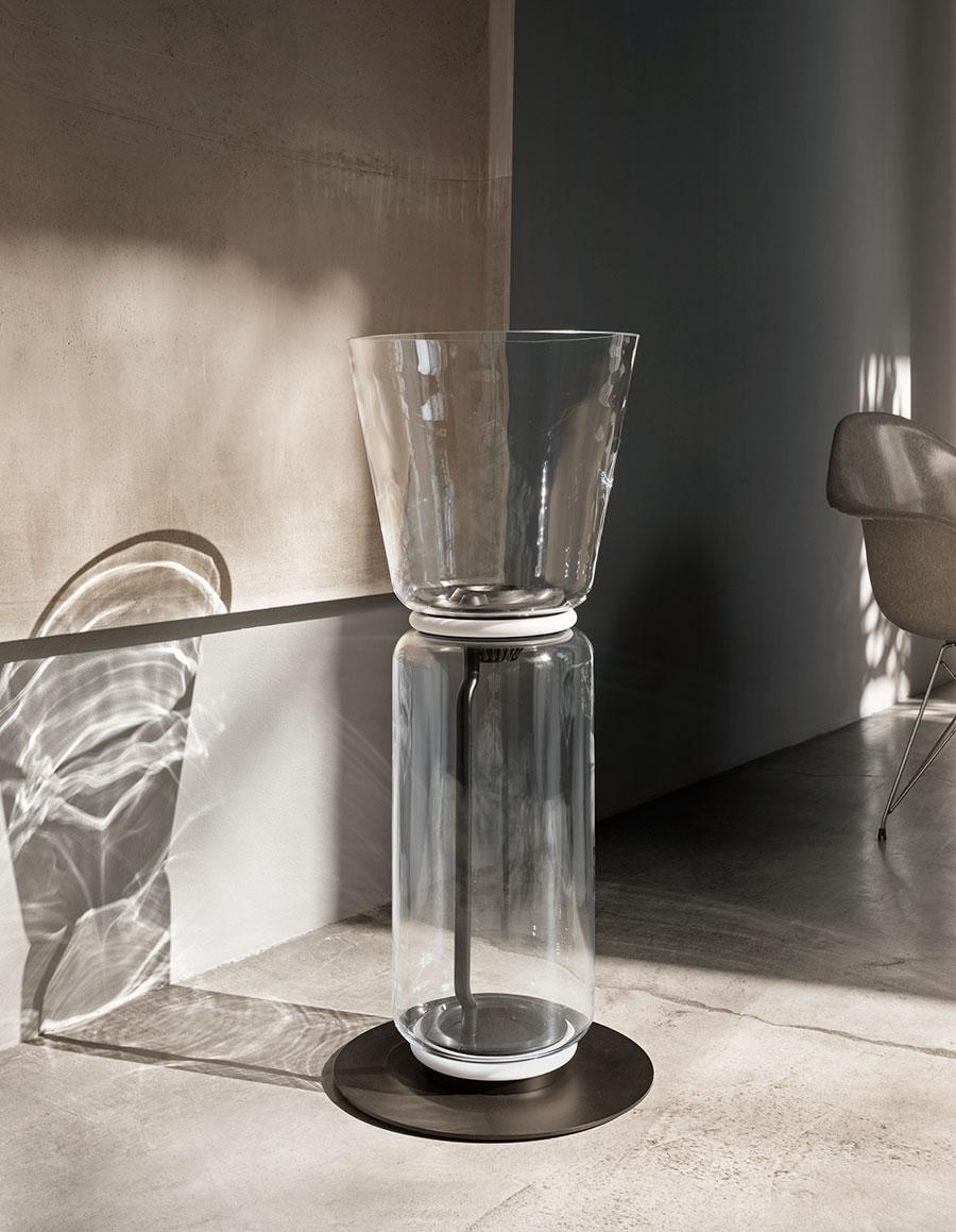 LED Blown crystal floor lamp | Noctambule Cone by Flos