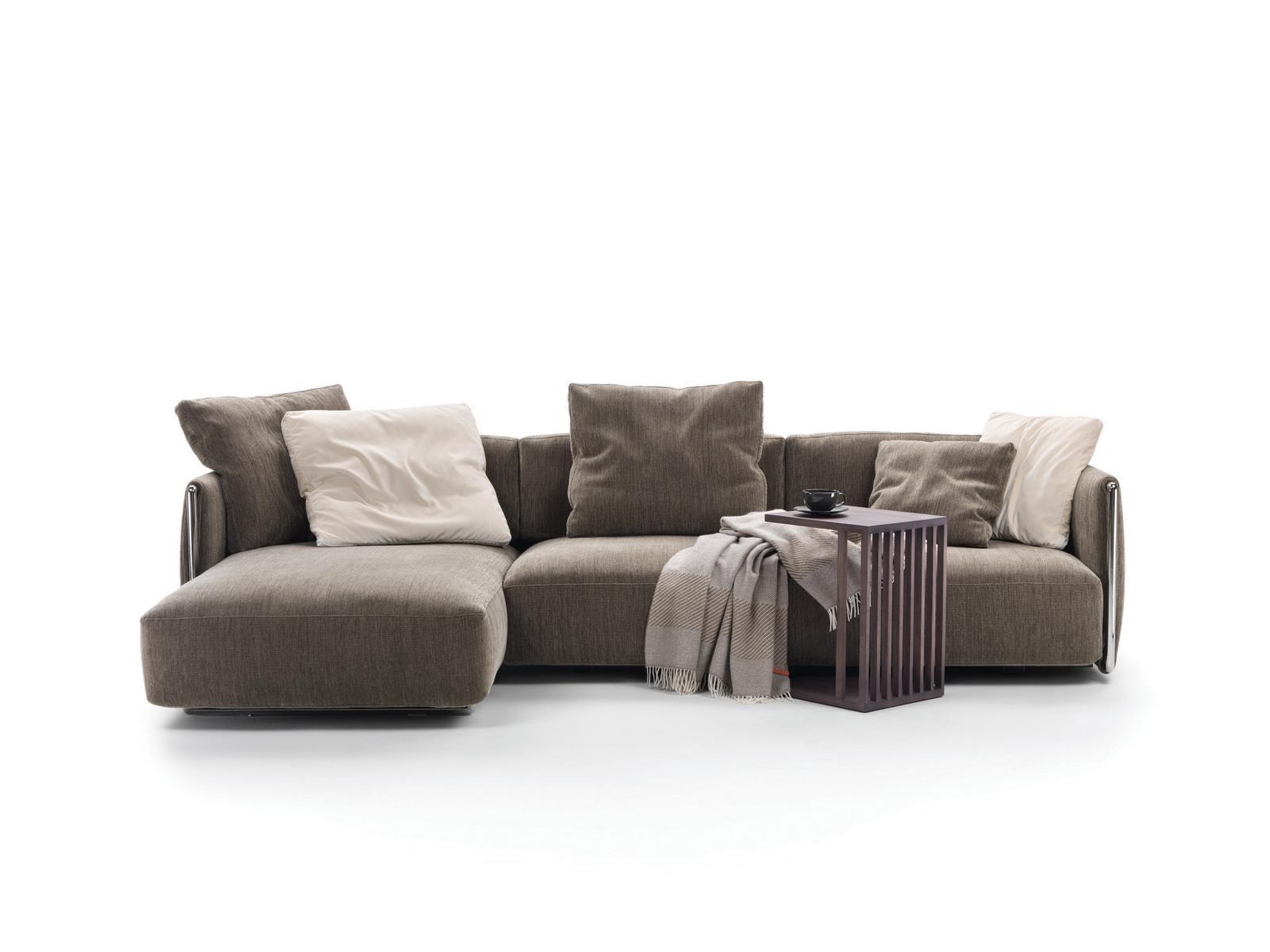 Sectional fabric sofa with chaise longue | Edmond by Flexform