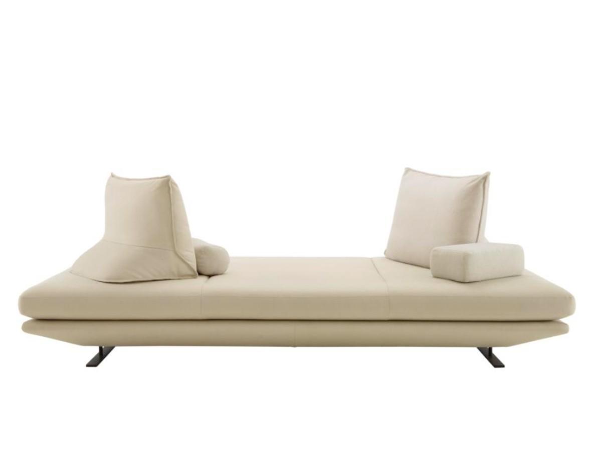 Upholstered fabric bench with back | Prado by Ligne Roset