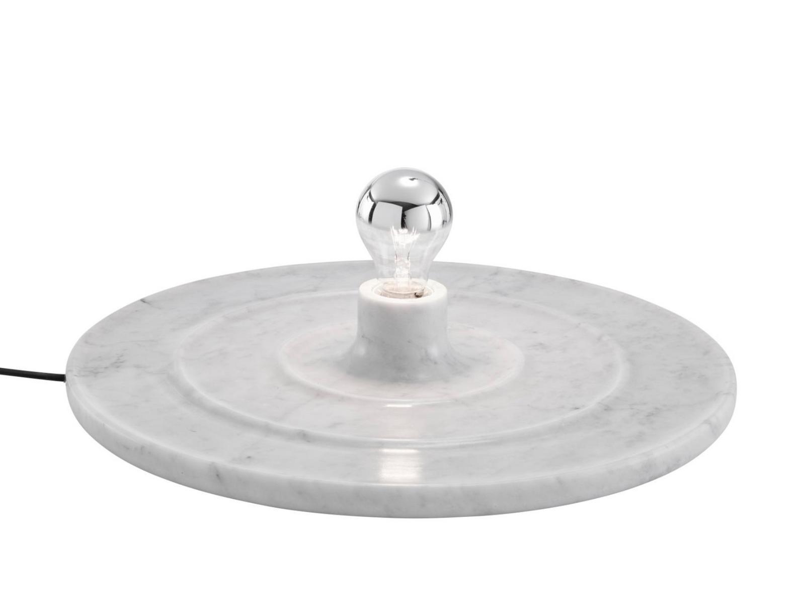 Carrara marble table lamp | Ronde by Ligne Roset