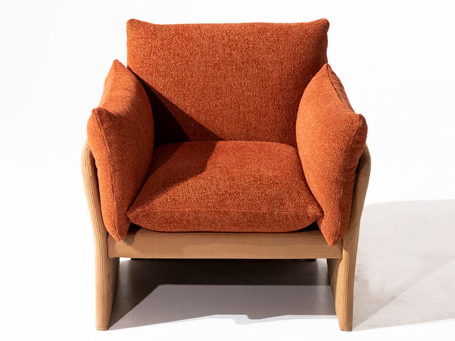 Cotton and microfiber armchair with armrests | Farfalle by Mantellassi 1926