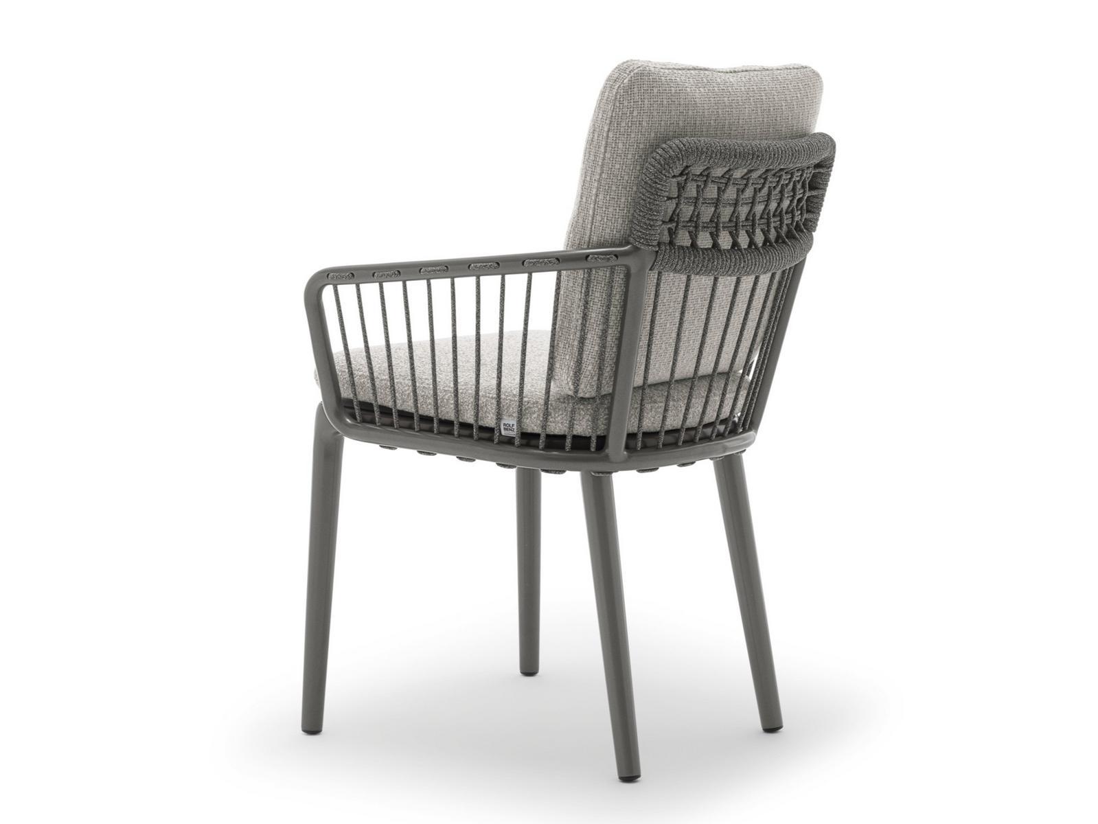 Upholstered aluminium garden chair with armrests | 232 Yoko by Rolf Benz