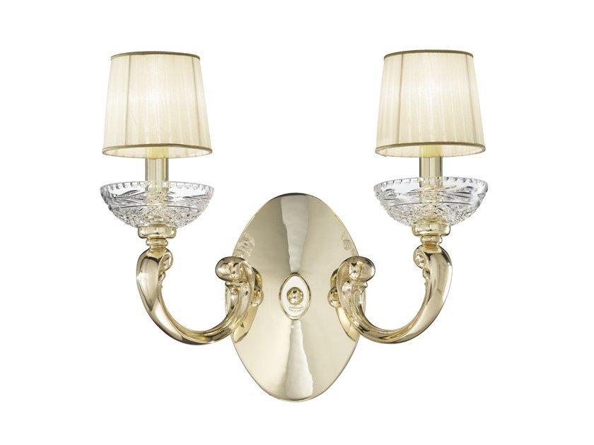 French Gold wall light with crystal | Ofelia 257/a2 by Possoni Illuminazione