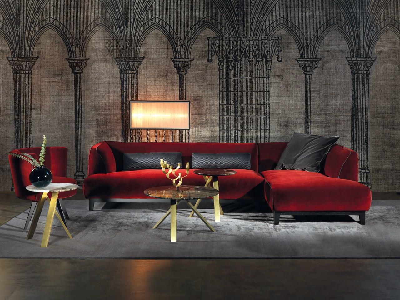 Sectional velvet sofa | Greg by Borzalino