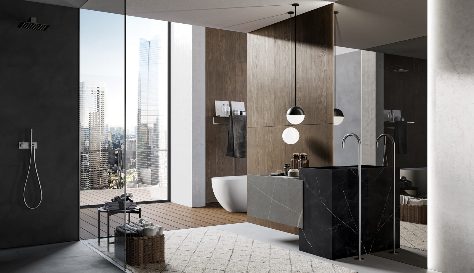 Lacquered bathroom | Sail by Birex