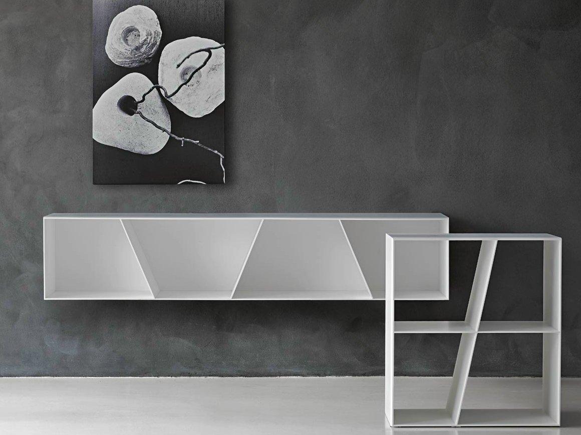 Open double-sided Corian® bookcase | Shelf by B&B Italia