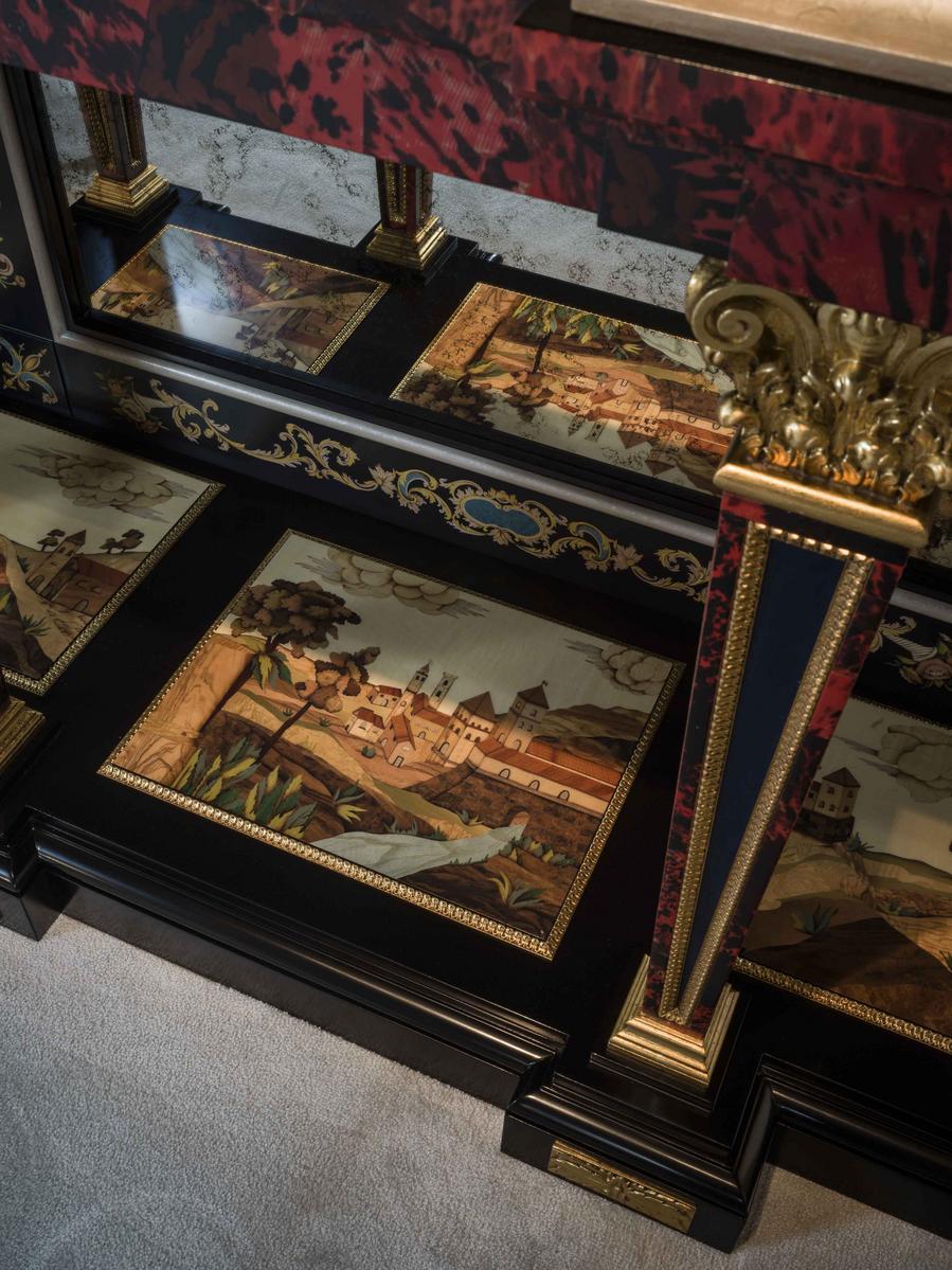 Wooden highboard with doors with drawers | Stipo 5835 by Ezio Bellotti