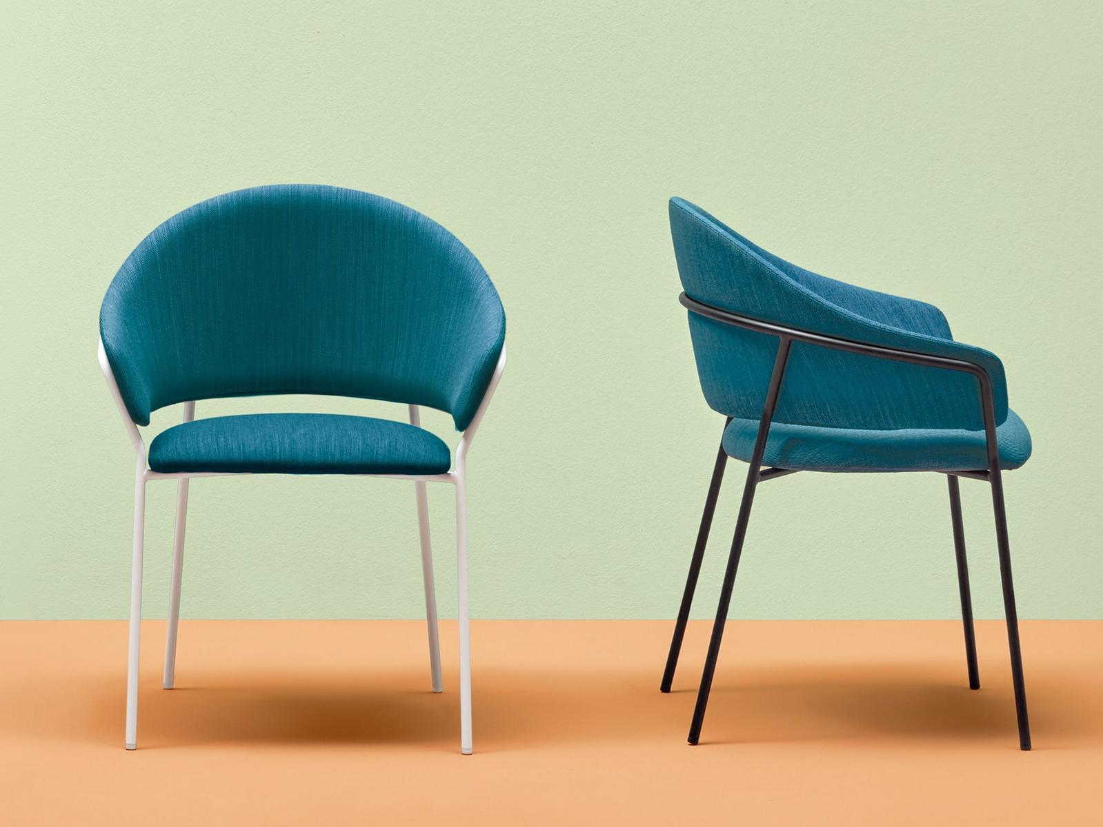 Upholstered fabric chair with armrests | Jazz 3716 by Pedrali